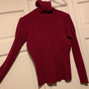 It’s Our Time L turtleneck sweater w/ pucker shoulder & fine rib sleeves, torso